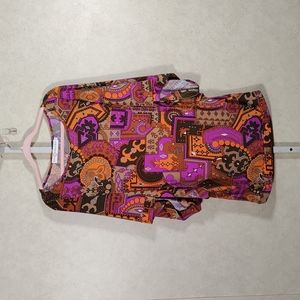 09176 Tracy Negoshian Zandra Tunic Tribal Hopper blouse M